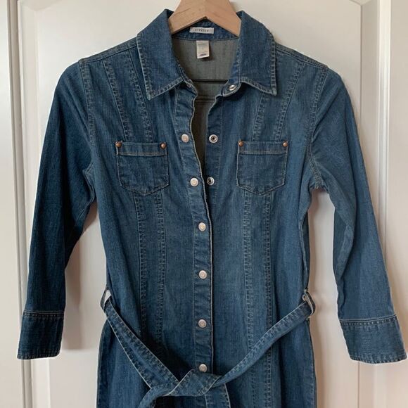 Vintage‎ Jean Denim Dress boho Old Navy women’s size 1 - Picture 2 of 7